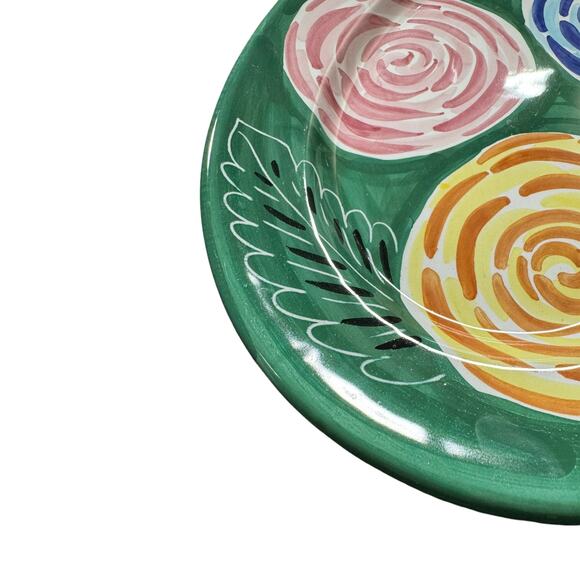 Hand Painted Pier 1 Ranunculus Flower Patterned Serving Dish - Picture 2 of 3